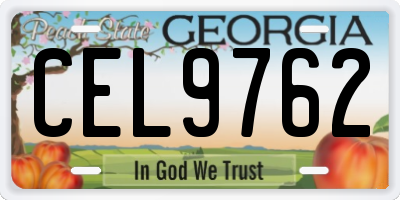 GA license plate CEL9762