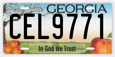 GA license plate CEL9771