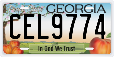GA license plate CEL9774