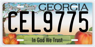GA license plate CEL9775
