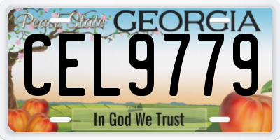 GA license plate CEL9779