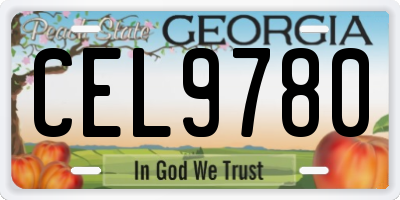 GA license plate CEL9780