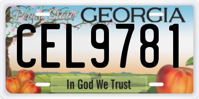 GA license plate CEL9781