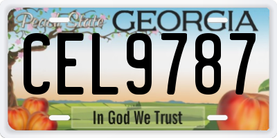 GA license plate CEL9787