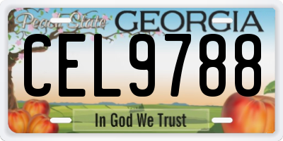 GA license plate CEL9788