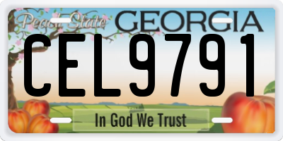 GA license plate CEL9791