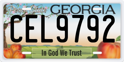 GA license plate CEL9792