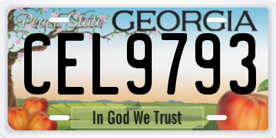 GA license plate CEL9793