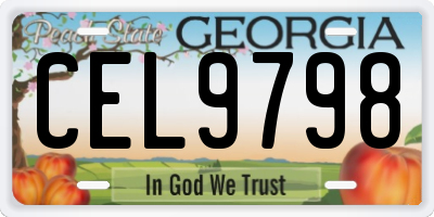GA license plate CEL9798