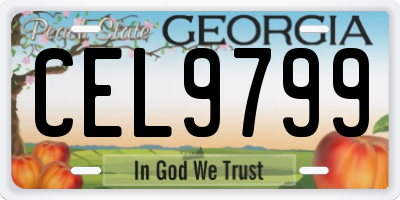 GA license plate CEL9799
