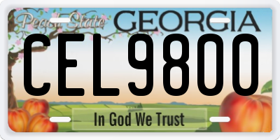 GA license plate CEL9800