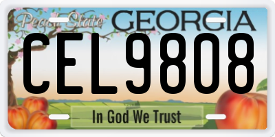 GA license plate CEL9808