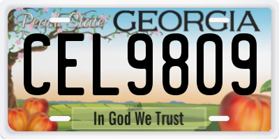 GA license plate CEL9809