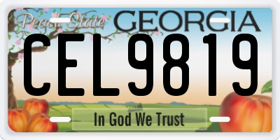 GA license plate CEL9819