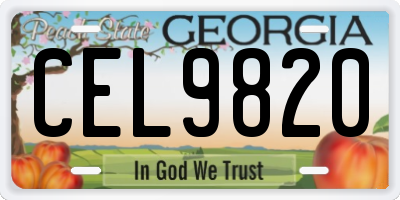 GA license plate CEL9820