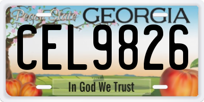 GA license plate CEL9826