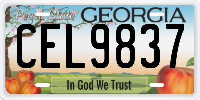 GA license plate CEL9837