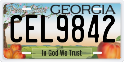 GA license plate CEL9842