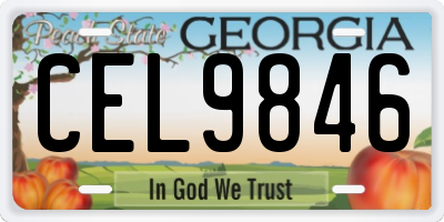 GA license plate CEL9846