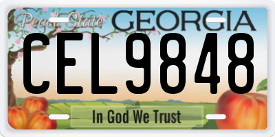 GA license plate CEL9848