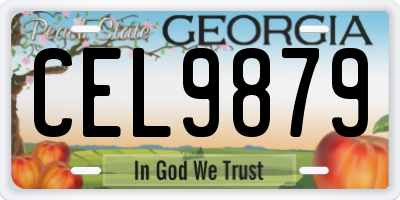 GA license plate CEL9879