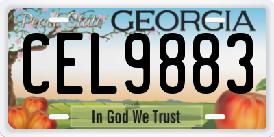 GA license plate CEL9883