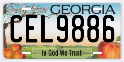GA license plate CEL9886