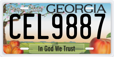 GA license plate CEL9887