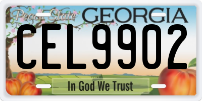 GA license plate CEL9902