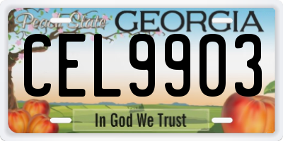 GA license plate CEL9903