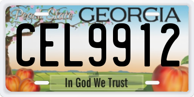 GA license plate CEL9912