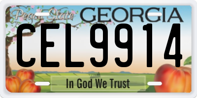 GA license plate CEL9914