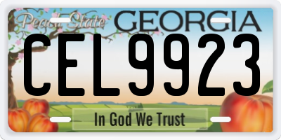 GA license plate CEL9923