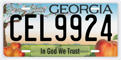 GA license plate CEL9924