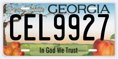 GA license plate CEL9927