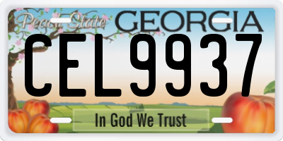GA license plate CEL9937