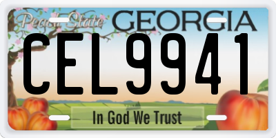 GA license plate CEL9941