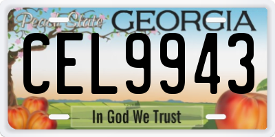 GA license plate CEL9943