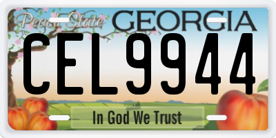 GA license plate CEL9944