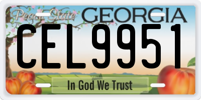 GA license plate CEL9951
