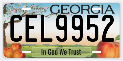 GA license plate CEL9952