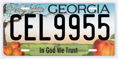 GA license plate CEL9955