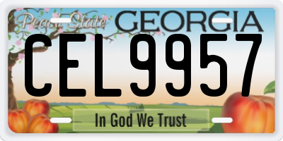 GA license plate CEL9957