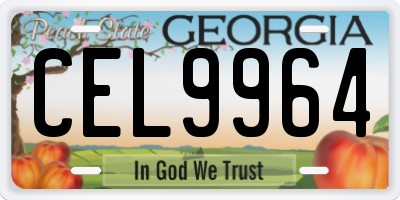 GA license plate CEL9964
