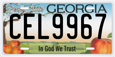 GA license plate CEL9967