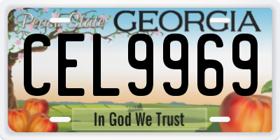 GA license plate CEL9969