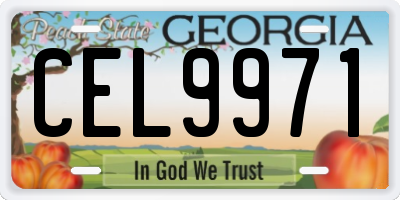GA license plate CEL9971