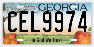 GA license plate CEL9974