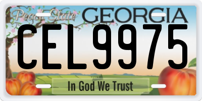 GA license plate CEL9975