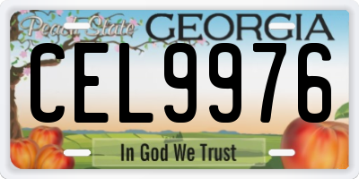 GA license plate CEL9976